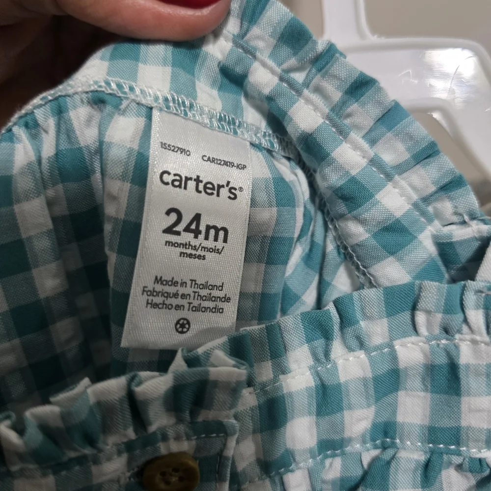 Carter's Turquoise Gingham Baby Dress & Bodysuit